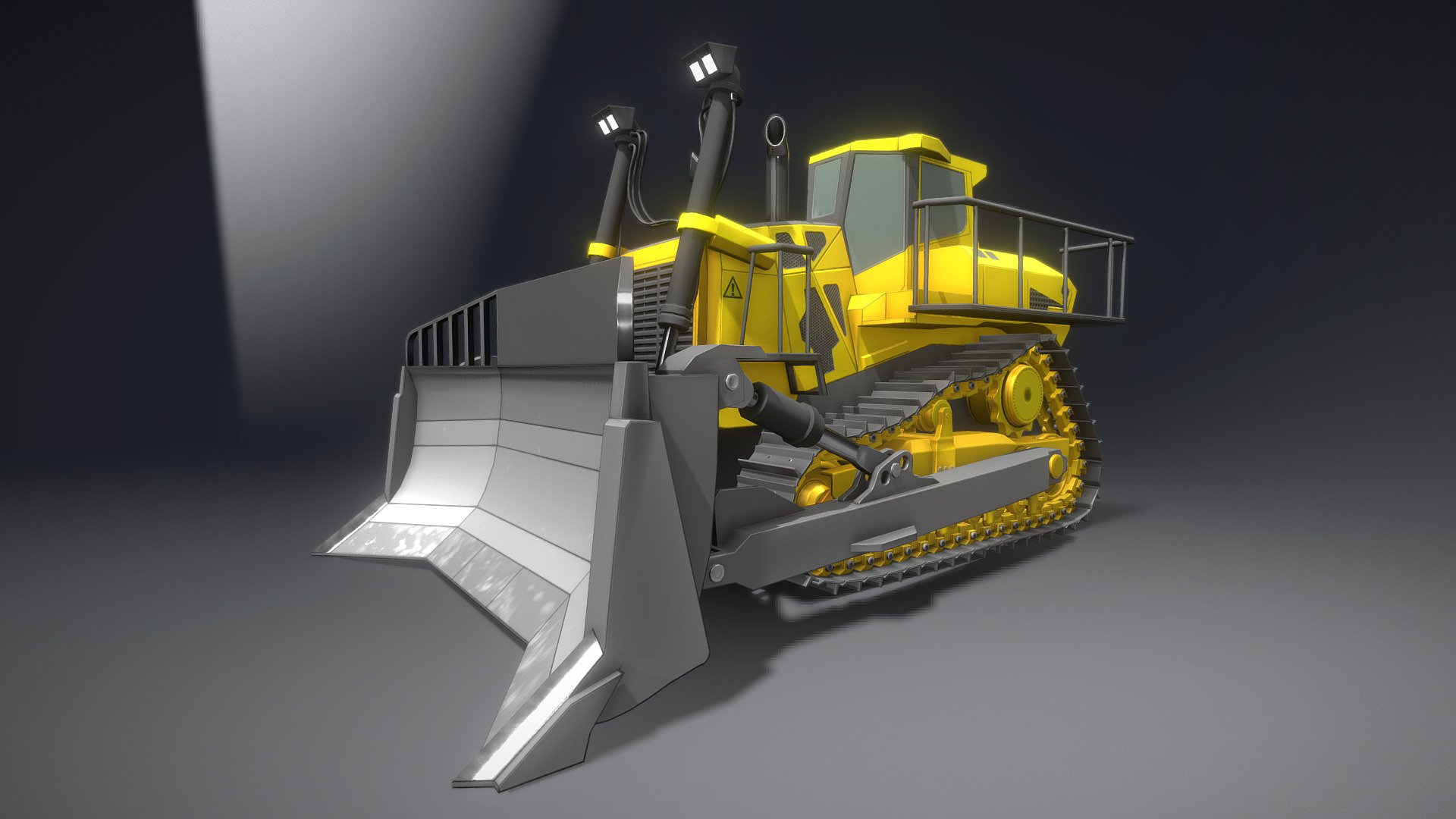 Here is the not rigged bulldozer (low-poly version).




Textures in 8k resolution (png)










Demo-Video






Rigged Bulldozer (Low-Poly) Test






High-Poly Version



Used Software:




Blender2.79b





