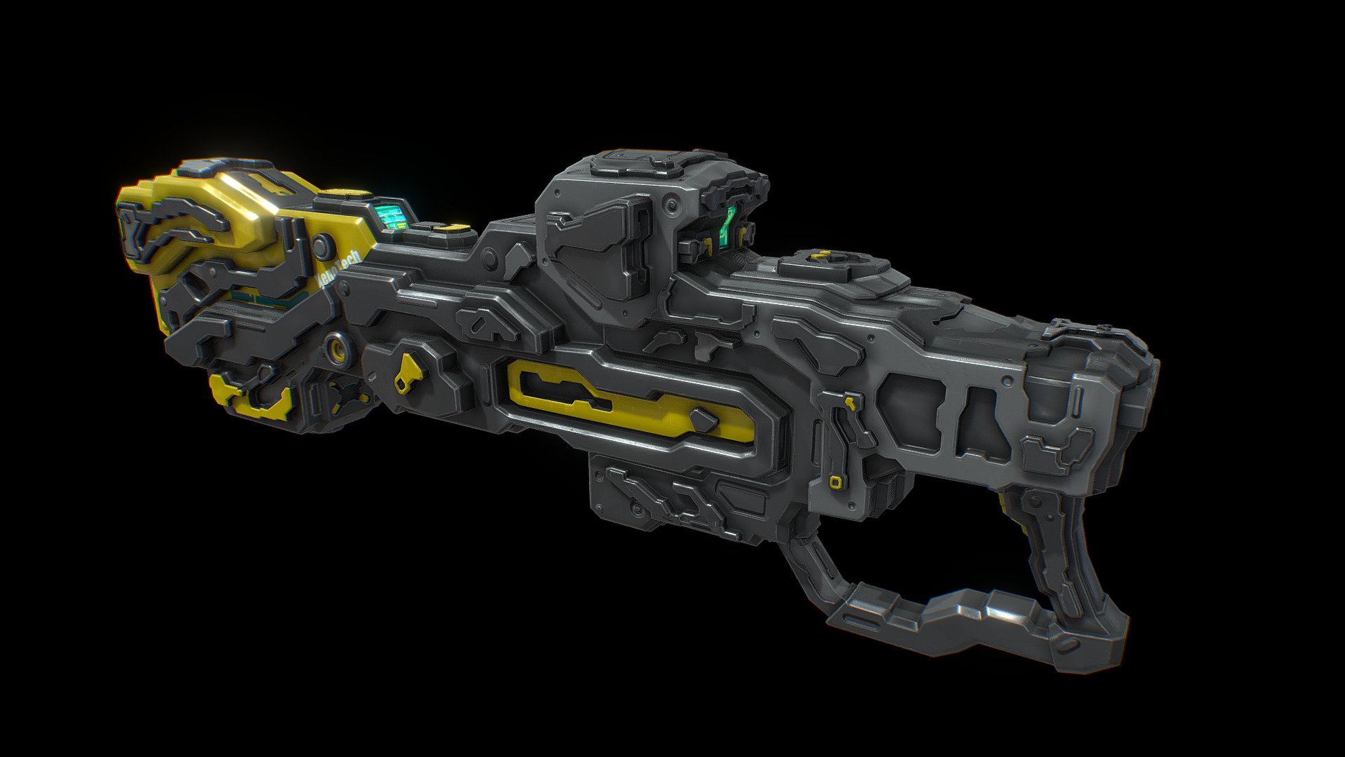 Sci fi EMP assault rifle 3d model.

20 738 tris.

File formats - blend (2.91.2), fbx, obj

Ready for games and other real time applications.

2 sets of PBR textures - 4096x4096 png format

Base color map,

Normal map,

Roughness map,

Metallic map ,

Ambient Occlusion map,

Emissive map,

Also included Substance painter texture maps presets for:

Unreal Engine 4,

Unity (Standart Metallic).