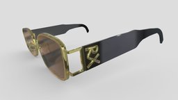 Celebrity Sunglasses💮📷 sunglasses, celebrity, rapper, hiphop, dazstudio, vrchat, vroid, sun-glasses, gold, vroidstudio
