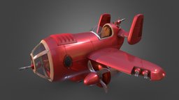 Wyld Rabbits airplane rabbit, flying, red, mech, airplane, machine, artstation, maya, cartoon, vehicle, hardsurface, plane, stylized, typhen, noai