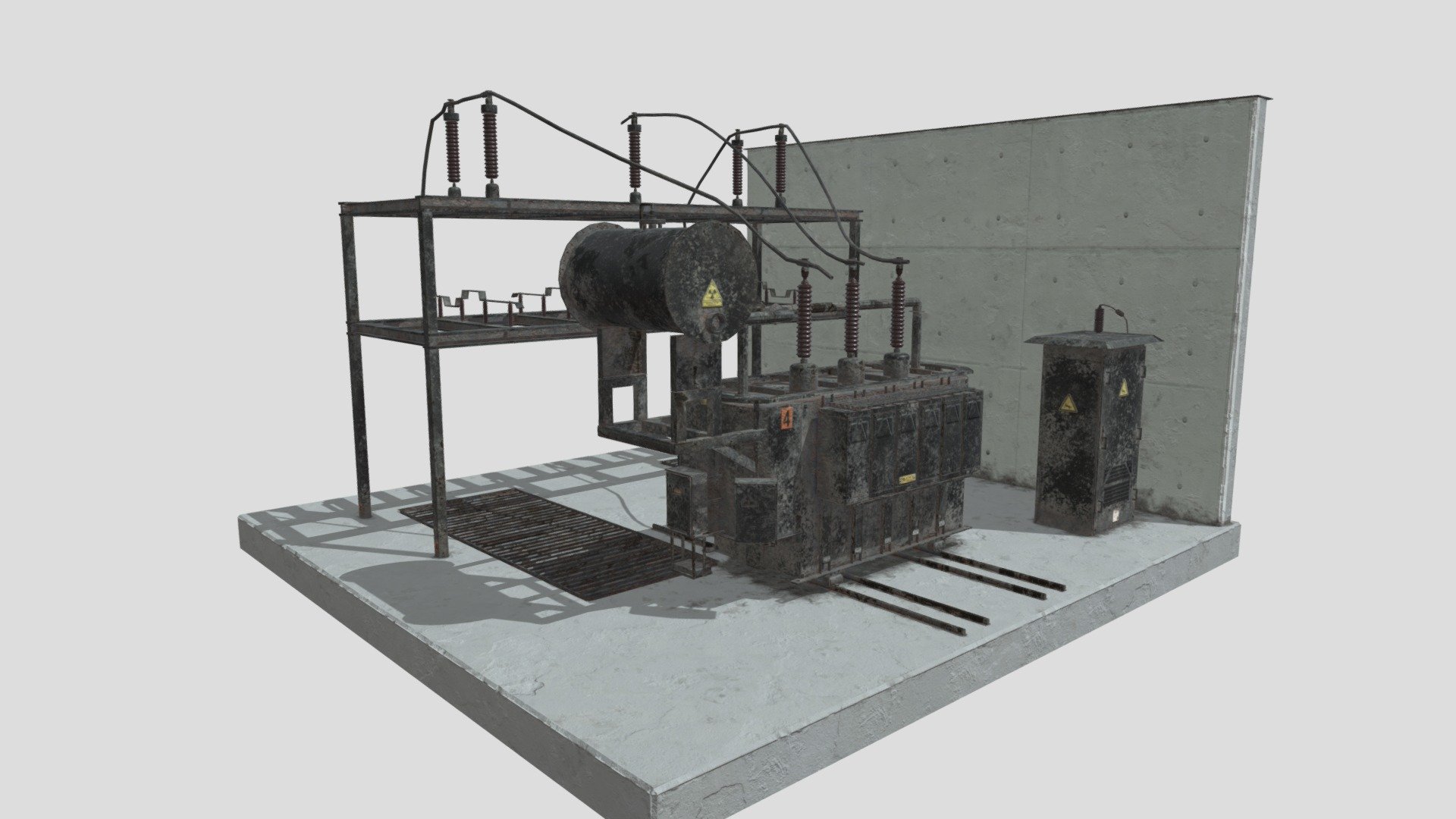Highly detailed 3d model of&nbsp;electrical power transformer with all textures, shaders and materials. This 3d model is ready to use, just put it into your scene.