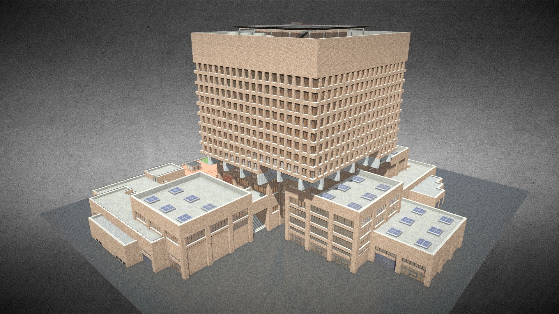 One Police Plaza - New-York

One Police Plaza (often abbreviated as 1PP) is the headquarters of the New York City Police Department (NYPD). The building is located on Park Row in Civic Center, Manhattan near New York City's City Hall and the Brooklyn Bridge.
Its block borders Park Row, Pearl Street, and Police Plaza. 

Created and adapted for the game &ldquo;CitiesSkyline