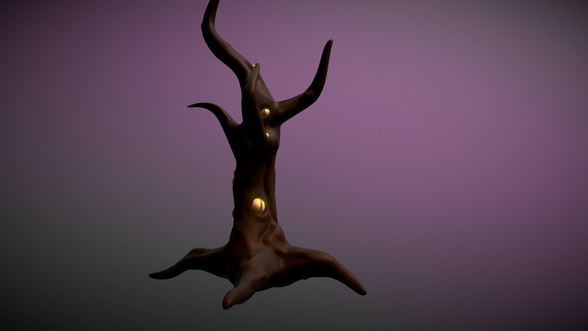 Model of the eye tree in my game project Eye of the Nightmare. 
Project can be found here: https://surfervelocity.com/eye-of-the-nightmare/