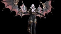 Vampire girl rpg, people, unreal, vampire, mage, head, woman, character, unity, girl, game, pbr, low, poly, female, animation, fantasy, human, rigged, lady, demones