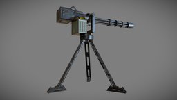Minigun Turret sentry, minigun, miniguns, gatling, callofduty, gameweapon, turrets, gatling-gun, lowpolymodel, sentry-gun, gamereadymodel, unrealengine4-unity5, gamereadyasset, minigun-m134, sentry-turret, militaryweapon, minigun-gun, blender3d, gameart, gameasset, minigun-turret, minigun-cannon, turret-weapon