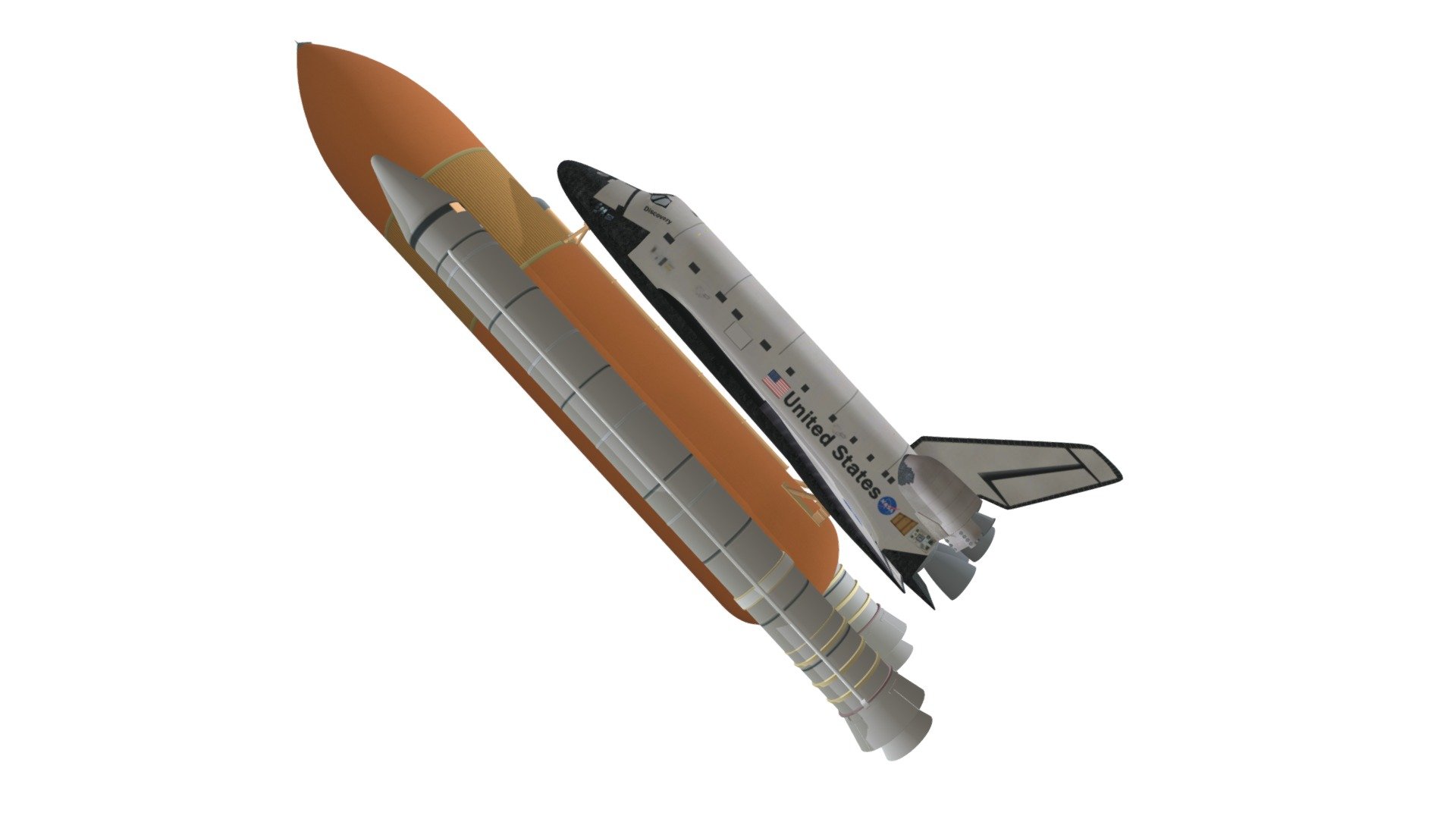 Quality 3d model of Discovery space shuttle.

3D Formats:

3D Studio

Lightwave

3ds Max

Maya

OBJ

Rhino 3dm

Softimage