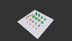 Fantasy Environment Props tree, plant, cute, props, handpainted, lowpoly, mobile, fantasy, environment