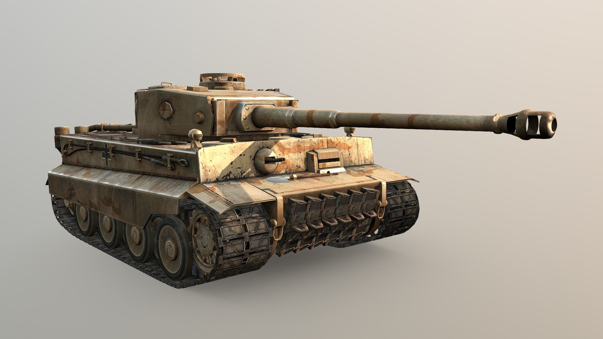 

Tiger 1 WW II Tank / PBR Textures

Game ready
