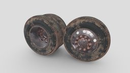 3D model-truck Wheell - Dirty. 3d-model-car-wheel, 3d-model-truck-wheel, 3d-model-wheel-disk