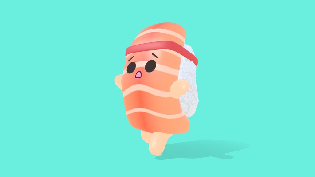 Brave Sushi food, cute, toy, small, flatshaded, characterart, game-ready, sushi, scarry, game-asset, brave, low-poly-model, runcycle, japanese-food, stylizedcharacter, maya, character, low-poly, cartoon, asset, game, art, design, mobile, characters, animation, stylized, characterdesign, rigged, japanese