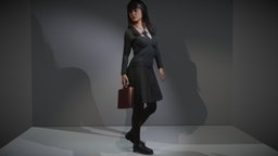 University Student 01 body, face, anatomy, , women, sss, skirt, , , woman, panties, girl, blender3d, female, rigged, noai
