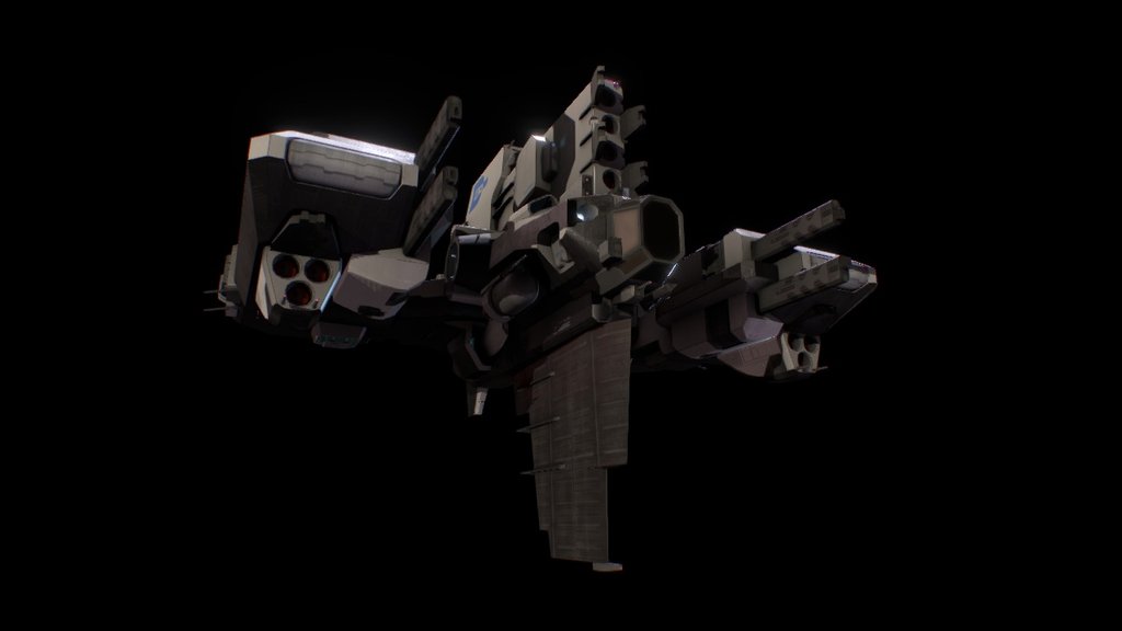 The Dominion of Man Phantom, a space fighter for the indie game Astrokill.

This vehicle is an essential component of the Dominion Star Command's military edifice. Part dogfighter and part police interceptor, the Phantom can be seen patrolling opulent inner systems as well as engaging in fleet offensives against the Outer Belt Alliance along the Dominion's ragged periphery. Standard armaments are four 30mm machine guns and a bank of rocket launchers.