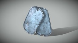 Dog tags - Military dog, army, tags, dogtags, 3d, poly
