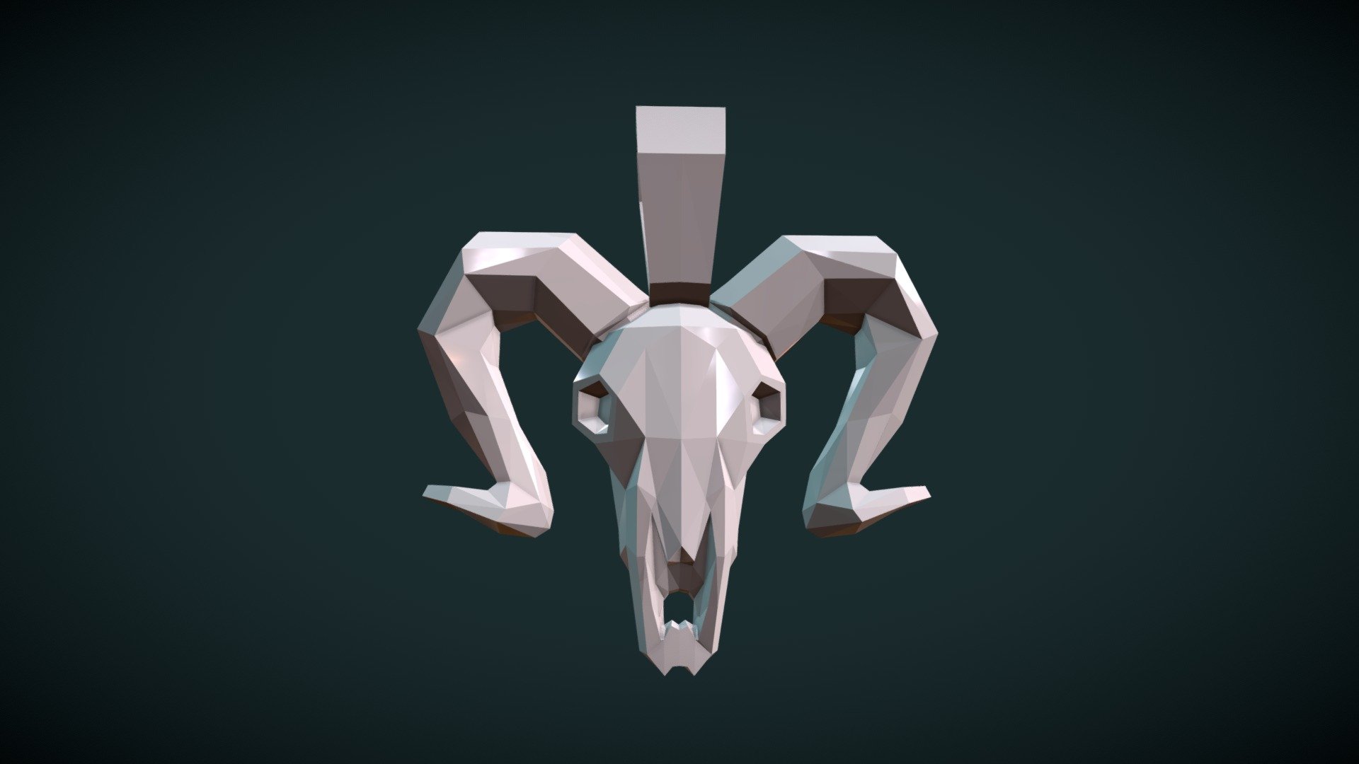 Print ready, low poly goat head.

Measure units are millimeters, the figure is about 3.5 cm in width.

For the hollow version there is about 1 mm for wall thickness.

Mesh is manifold, no holes, no inverted faces, no bad contiguous edges.

The bail is a separate object, with it it can be used as pendant.

Available formats: .blend, .stl, .obj, .fbx, .dae

Here is two versions of the model:

1) Goat_LP_sld. (blend, .obj, .fbx, .dae. stl) This files contain solid version of the model. The model consists of 668 triangular faces.

2) Goat_LP_hlw. (blend, .obj, .fbx, .dae. stl) Here is hollow version of the model. The model consists of 13854 triangular faces.

For .stl the goat head and the bail are available as separate files