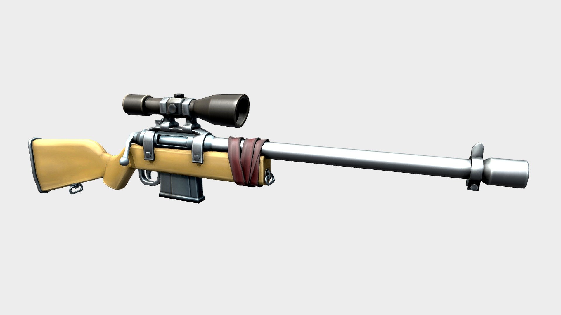 BUY IT DIRECTLY: vladislove2402@gmail.com

My personal concept of Sniper Rifle. 3D Game-Ready model of weapon.
It was modeling in Blender, but Baking of Normal and AO in Substance Painter. Texturing in Substance Painter too: 2048x2018 textures (BaseColor, Normal, AO, Roughness, Metallic).

Tris: 3470