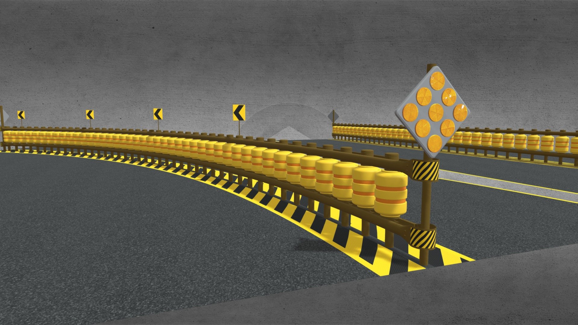 Rolling Barrier System Curved &amp; Straight

originally created with 3ds Max 2015 and rendered in Vray 3.0.

Total Poly Counts: 2 Pakage (Curved &amp; Straight)

Poly Count = 324516

Vertex Count = 332264