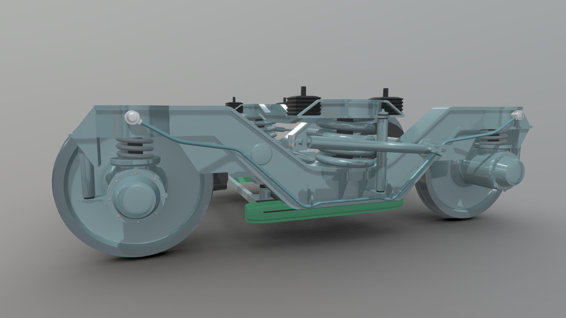 It is a model of a bogie for passenger coaches of speed up to 200km/h. Design based on FPS 25ANa type bogie. The model is a part of my train car model.
Revamped version: https://skfb.ly/oRRAu  Locomotive bogie: https://skfb.ly/oRG6u
