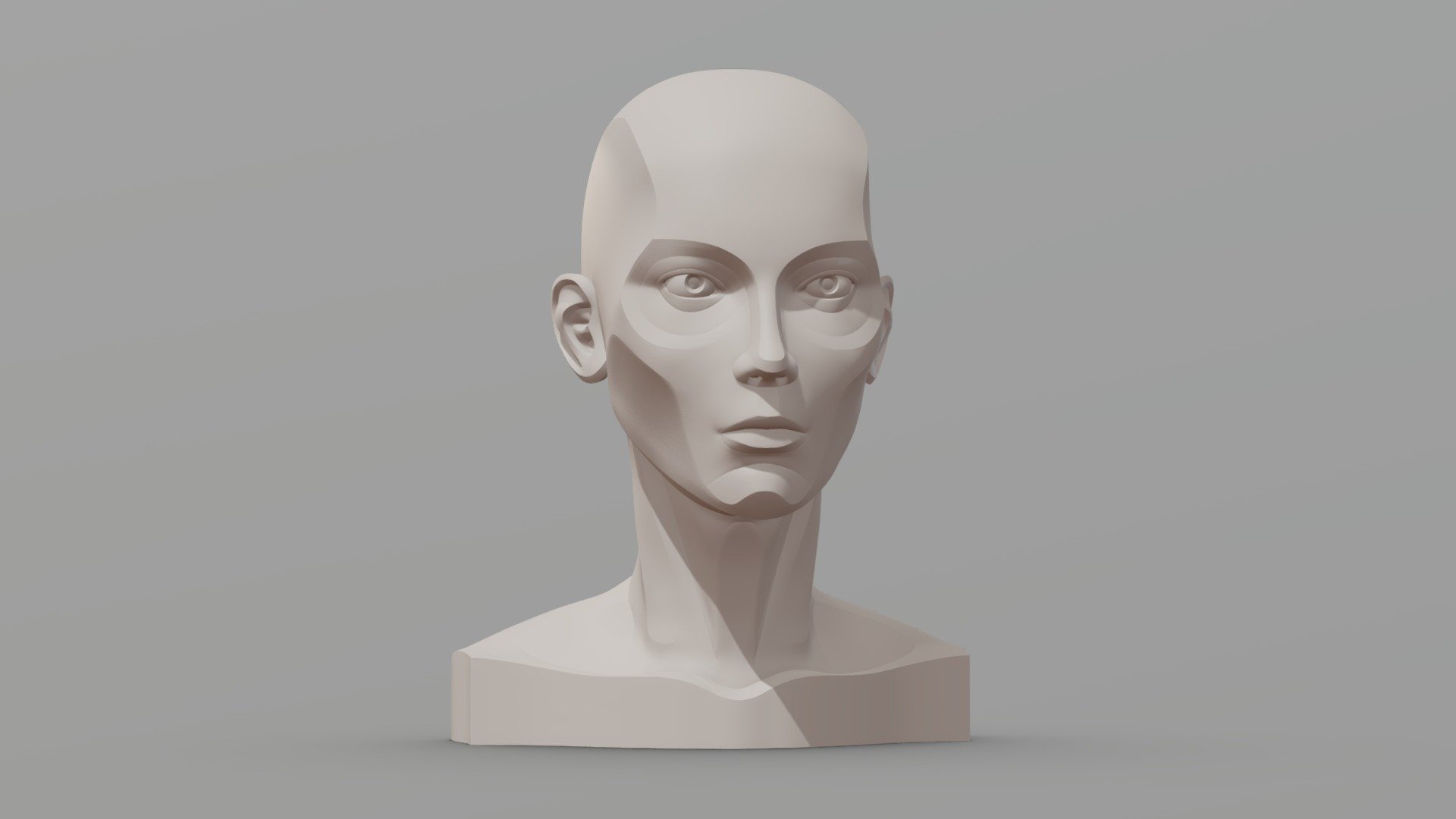 A womans planar head bust that's excellent for drawing, anatomy and lighting reference. Feel free to use it in whatever project you like!

Sculpted by Tom Flavelle from No Ghost.

Looking for a male bust? Check out this model!