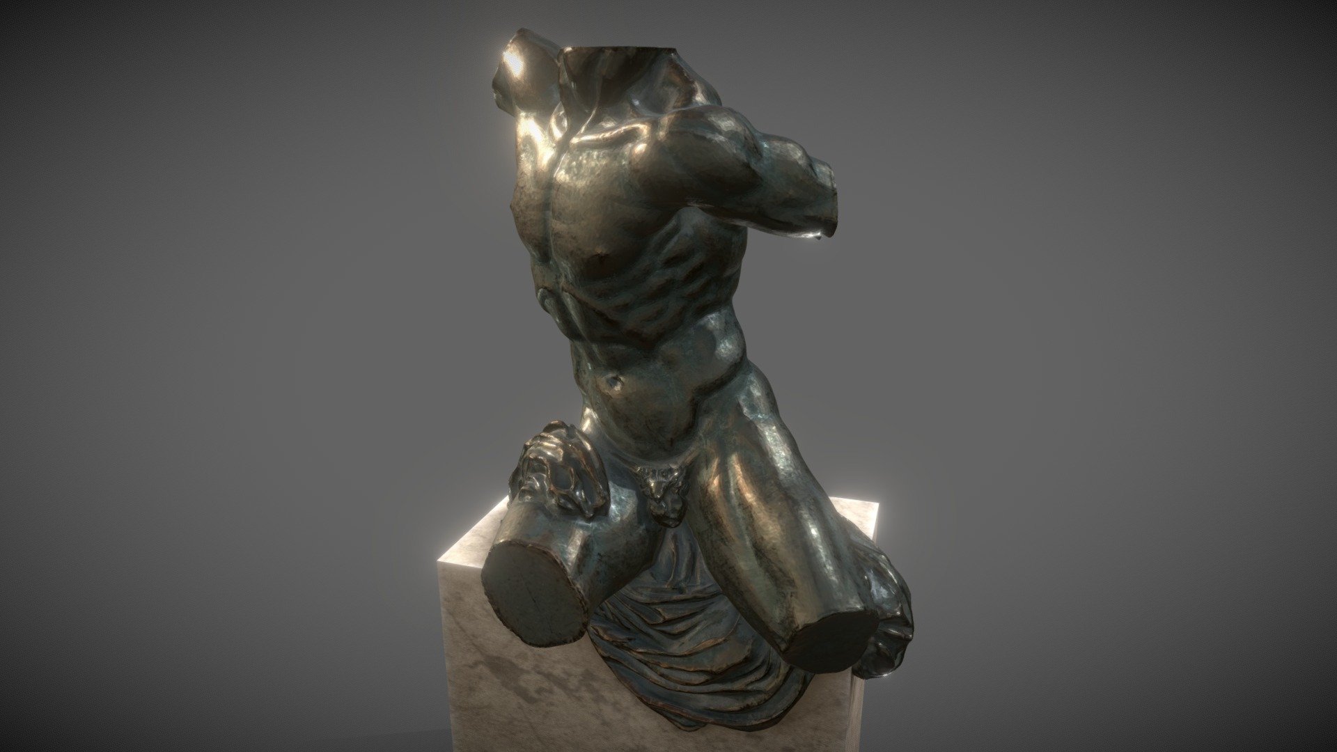 A study of a male anatomy bust.