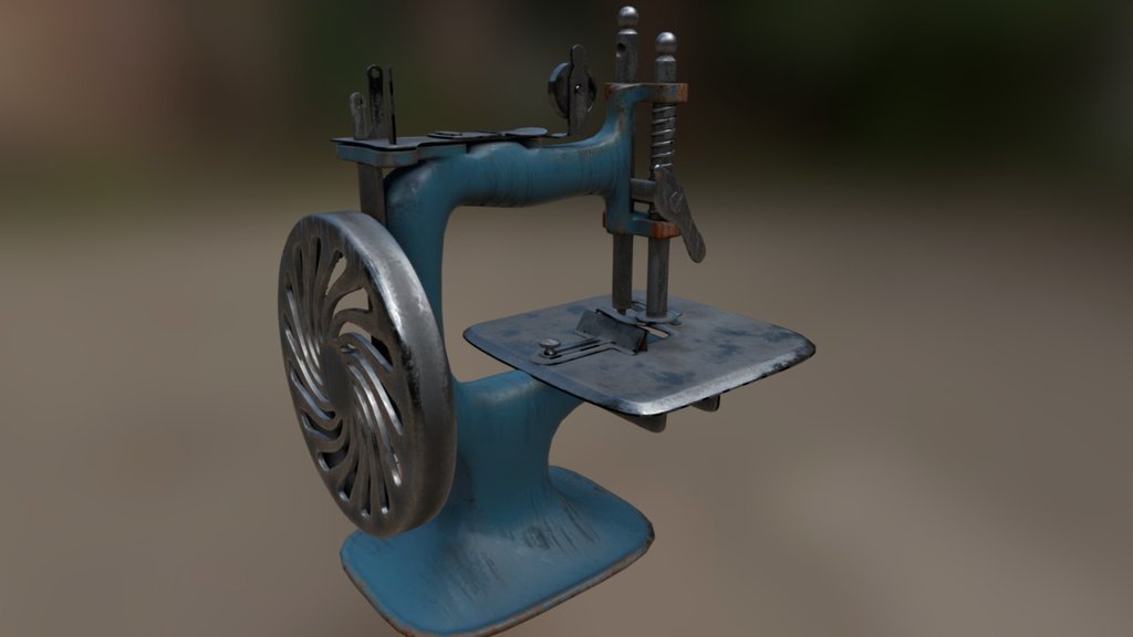3D model of Old Sewing Machine with texture