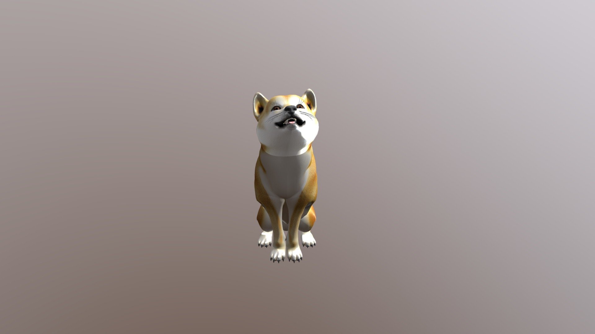 Playful animated Dog. 

Shiba Inu.