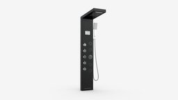 Panel Tower Faucet System With Display 02 tower, room, bathroom, system, flow, installation, shower, clean, chrome, mixer, water, head, tap, hygiene, faucet, 3d, pbr, house, technology, wall