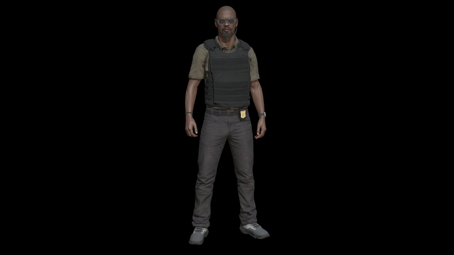 Police Man :

3d Game Ready Police Man Character.

High detail and realistic model.

Rigged, with high definition textures.

Includes 2 variations (NoGlasses).

Complete archive in additional file