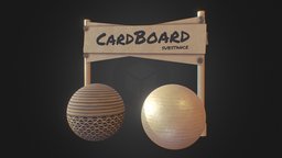 CardBoard study Substance paper, cardboard, procedural, substance-designer, pbr-shader, pbr, material, shader