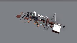 Low poly Household Props 001 object, room, household, props, kitchen, roblox, blender, lowpoly