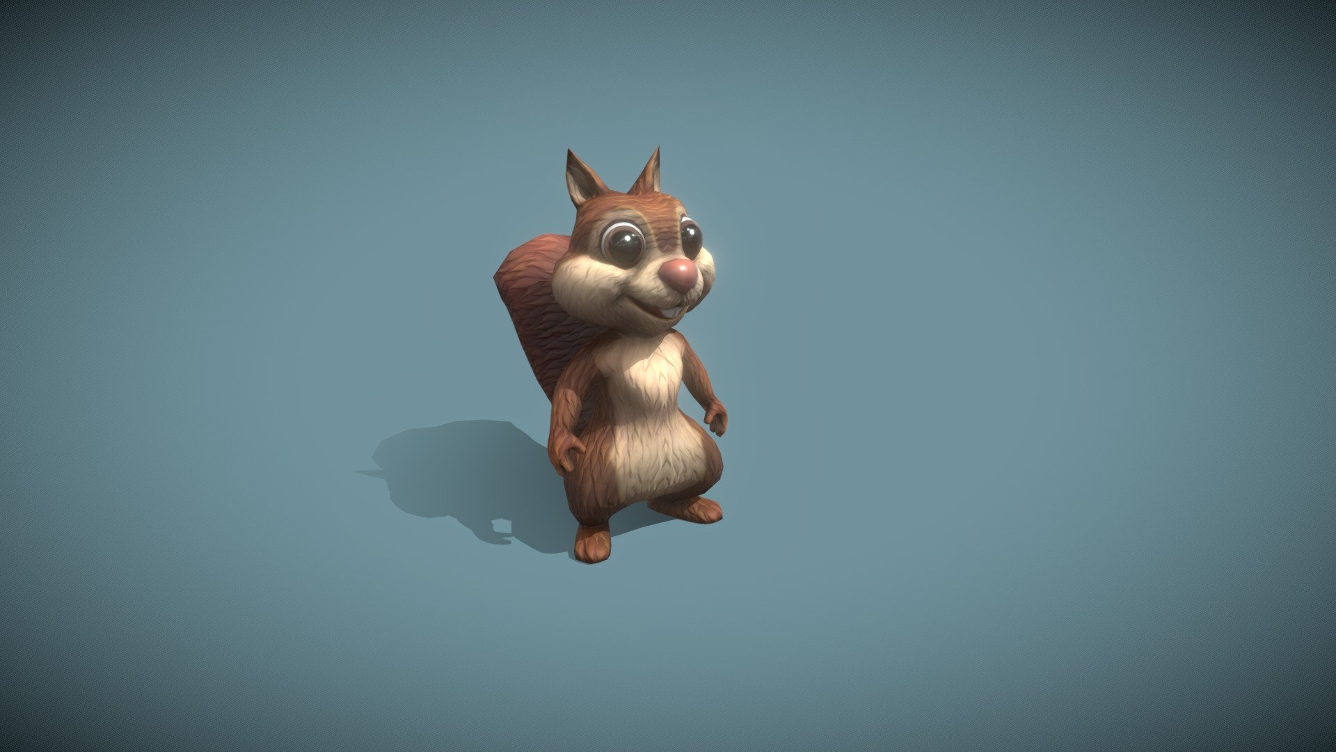 Cartoon Squirrel Animated 3D Model is completely ready to be used in your games, animations, films, designs etc.  

Technical details:




File formats included in the package are: FBX, GLB, ABC, DAE, PLY, STL, BLEND, gLTF (generated), USDZ (generated)

Native software file format: BLEND

Render engine: Eevee

Polygons: 2,164

Overall vertex count: 1,761

Textures: Color, Metallic, Roughness, Normal, AO

All textures are 2k resolution.

The model is rigged and animated.

8 animations are included: idle, idle (eating), idle (holding), look around, run (on all 4), talk, walk, climb. 

All animations (besides climb) are full cycles.

You can see all animations on YouTube https://www.youtube.com/watch?v=vP9RbTDg4og

Only following formats contain rig and animation: BLEND, FBX, GLTF/GLB

You can purchase the model on FAB: https://www.fab.com/listings/5315da39-c70a-4d82-b3bd-5bc47df6e993