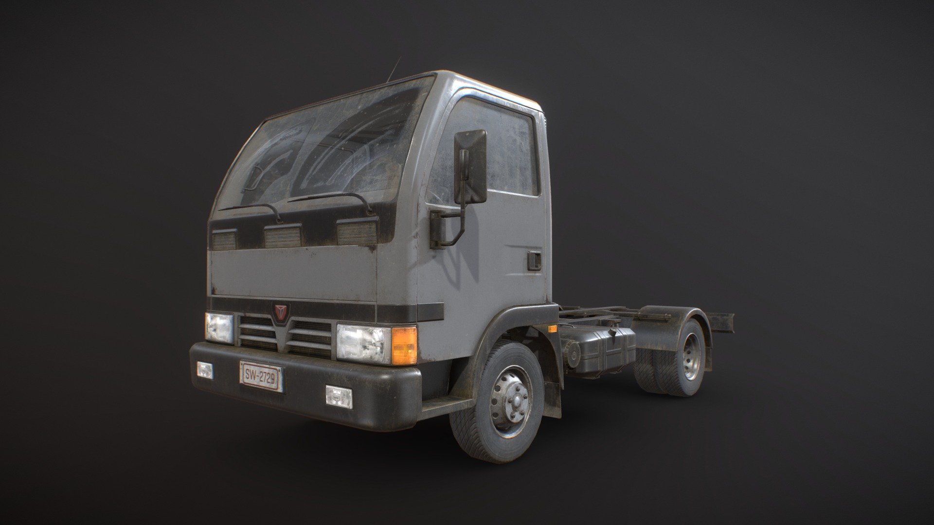 3D model of a generic Light Truck Chassis with PBR textures (2 sets included: clean and weathered).

The model is low poly (22.419 Tris), game-ready and has doors and wheels as separated objects ready to animate (not animated):




Real-world scale and centered

UnwrapUVW included

The unit of measurement used for the model is centimeters

Polys: 11.551 (Converted to triangles: 22.419)

Interior fully modeled and textured.

Doors, wheels, steering wheel can be easily rigged/animated.

Textured in Substance Painter

All branding and labels are custom made.

Maps sizes: 




Chassis: 4096x4096

Interior: 2048x2048

Windows: 1024x1024

Provided Maps (cleand and weathered):




Albedo

Normal

Roughness

Metalness

AO

Opacity included in Albedo (windows)

Emissive (Chassis)

Formats Incuded - MAX / BLEND / OBJ / FBX / 3DS

Other formats available upon request.

This model can be used for any game, film, personal project, etc. You may not resell or redistribute any content