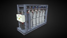 Nitrogen Storage Rack storage, gas, cylinder, prop, rack, props, science, game-ready, scientific, game-asset, scientific-visualisation, game, gameasset, industrial, gameready
