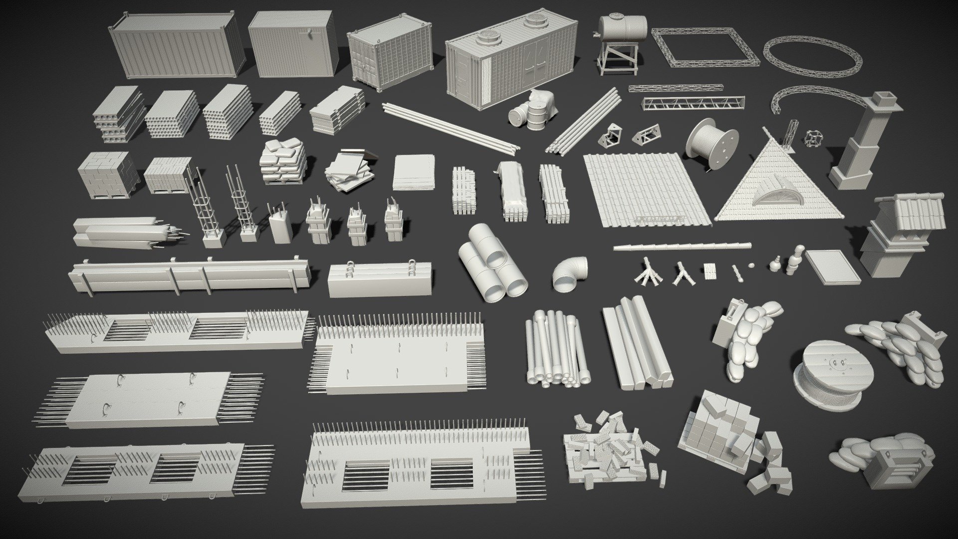 Get pack - https://www.artstation.com/a/4137717

66 pieces construction pack




clean quad and close mesh

middle poly

include max(2018), blend(2.81), fbx, obj and stl files

no UW map, textures and materials

include max(2018), blend(2.8),fbx, stl and obj files