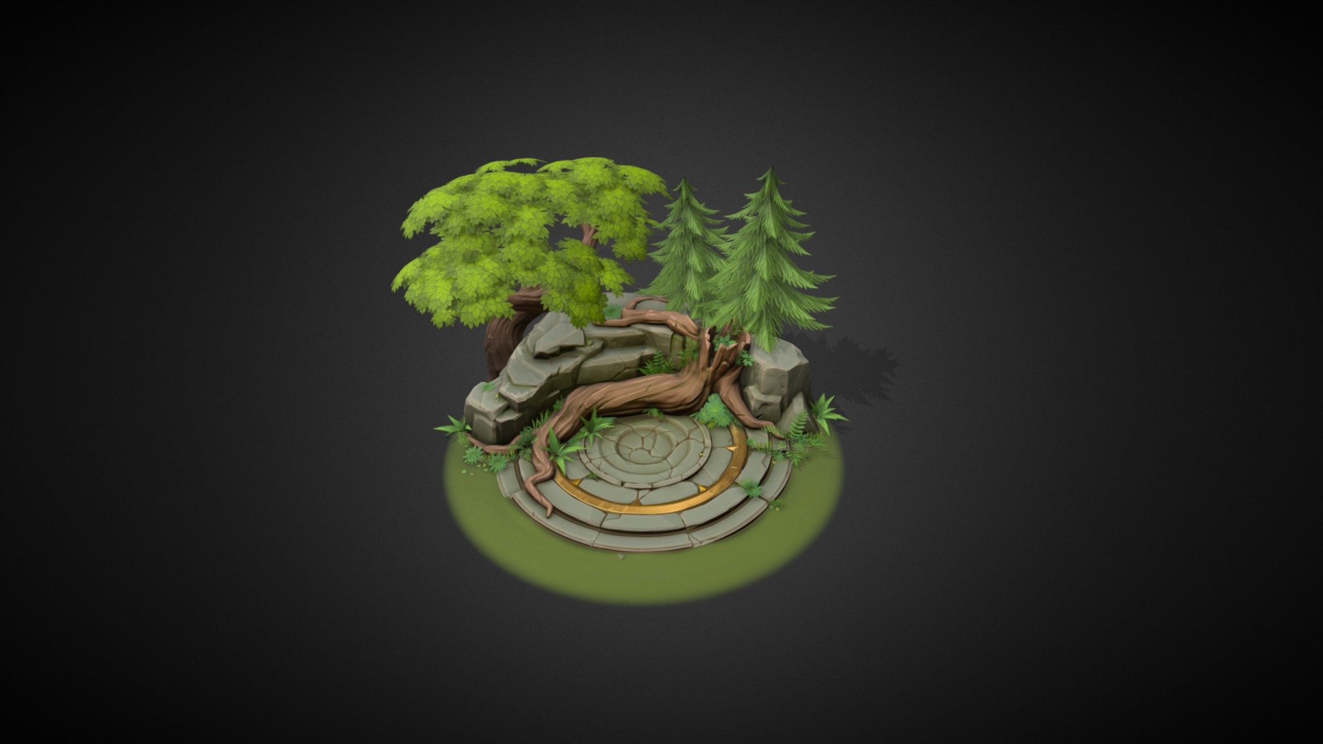 The model is created in blender and textures using substance painter.
https://www.artstation.com/jeromeangeles
Handpainted style 2K textures.