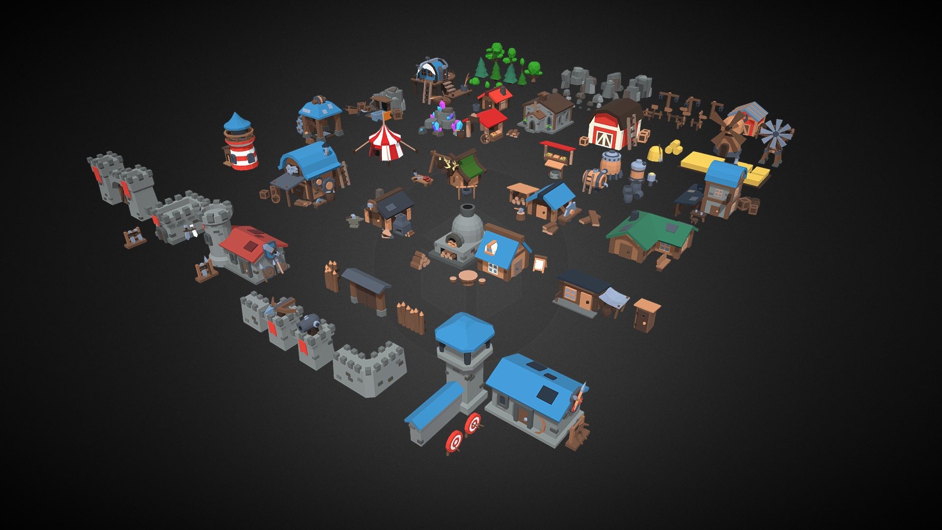 Friendly mobile low poly village town asset kit. Unique building models, environments with simple material without textures that are easy to edit are perfect for your game of any type
Render pipeline compatibility