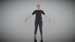 Young woman in casual ready for animation 445 quad, style, archviz, scanning, people, , fashion, pants, young, jeans, realistic, woman, beautiful, casual, scan3d, realism, ukraine, ztl, pretty, braid, trousers, peoplescan, femalecharacter, denim, womancharacter, a-pose, apose, readyforanimation, ready-to-use, photoscan, realitycapture, photogrammetry, game, lowpoly, female, human, black, highpoly, gameready, ready-to-rig, scanpeople, braids-hairstyle