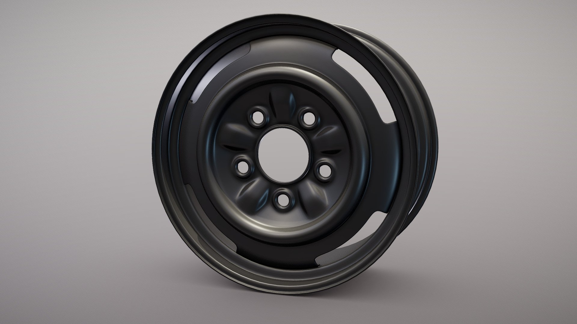 Steel car wheel.