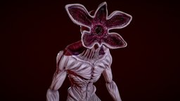 Demogorgon ugly, tv, demon, teeth, series, scary, gorgon, serial, netflix, stranger, strangerthings, demogorgon, substancepainter, blender, creature, monster, horror