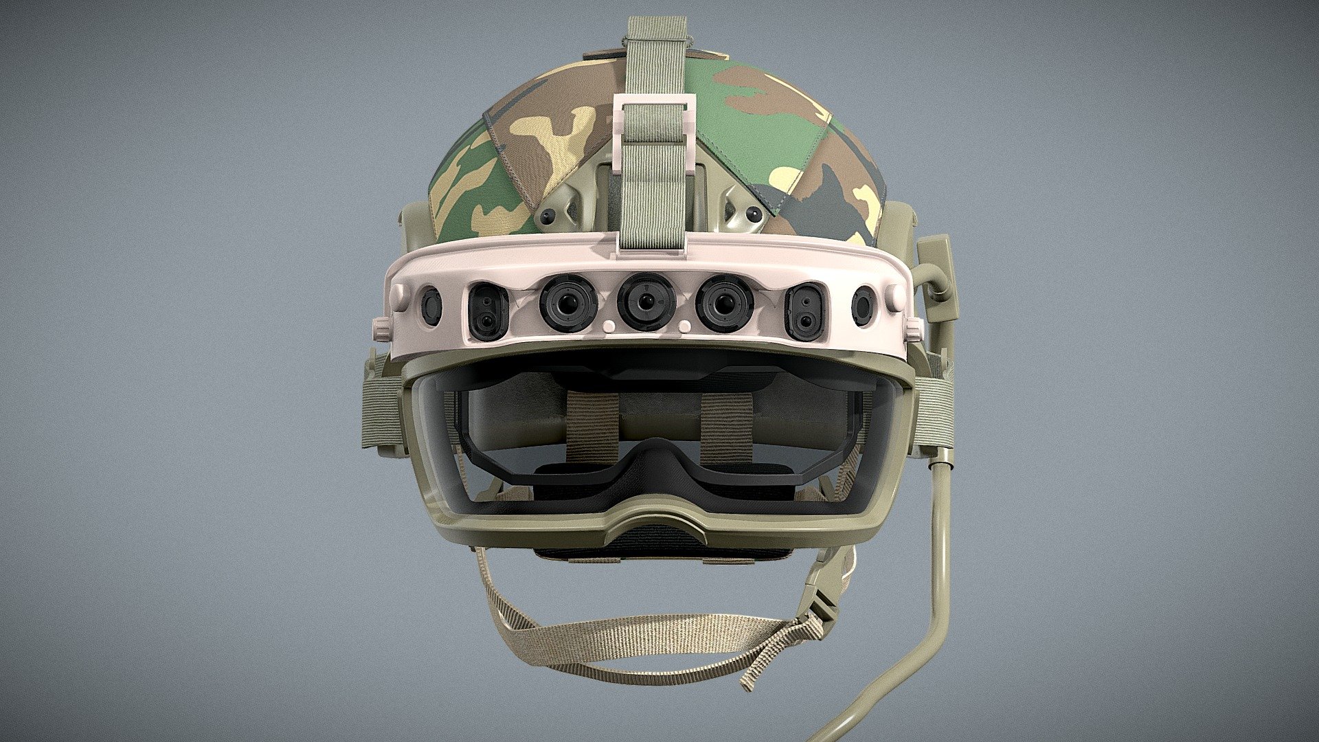 This Military Helmet IVAS headset HoloLens Goggles model has PBR Textures with a resolution of 4096x4096,