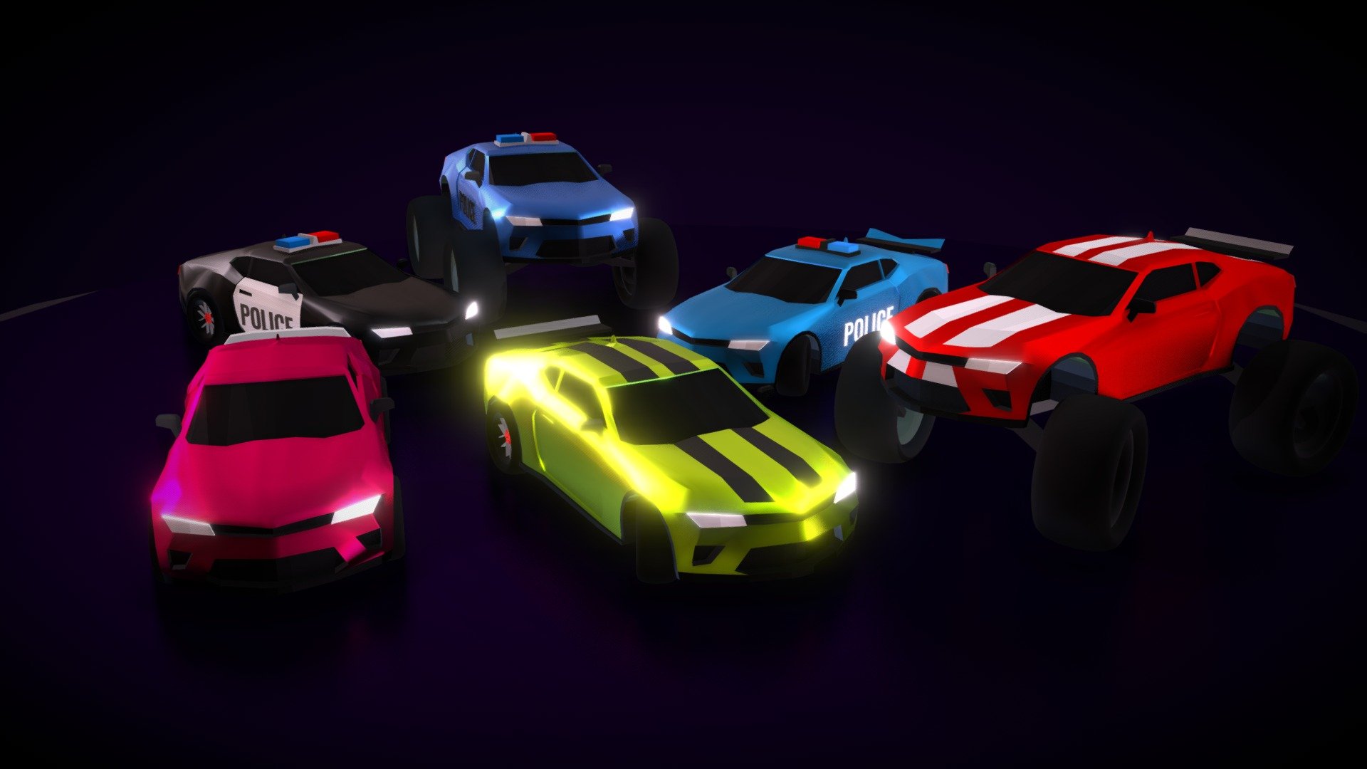 Low Poly 6 3D Vehicles For Games Like FPS / Car Driving Game.

This 3D Model Includes 6 Cars With Different Functions And Colors




Sports Racing Car

Standard Racing Car

Sports Monster Truck



Super Police Car

Standard Police Car

Police Monster Truck

This 3D Model Also Includes Some Materials For You To Apply Colors On Your Cars. Thankyou!

Amazing Stuffs Made By Mowahed3D