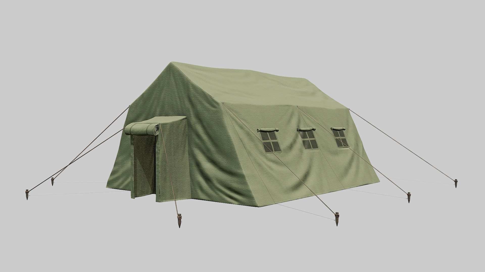 Camp Tent for environment filling.




Premium Quality PBR model ready for use in AR, VR, Realtime Visualizations, Games with 4K Textures.

This model can be easily exported to other 3D programs, such as Maya, Cinema 4D, Unreal Engine, Unity, etc. Ready to RENDER.

Blender File Included

glb file Included

Unity Package Included

Includes high-resolution 4K textures.

[ USAGE ]




This model is suitable for use in broadcast, film , advertising, visualization, games. etc

The model is accurate with the real world size and scale

[ GENERAL ]




Model is built to real-world scale

[GEOMETRY ]




Without Subdivision: Polygons: 27,378 Vertices : 14,159

[ TEXTURES ]




Textures Formats: PNG 4096 x 4096
