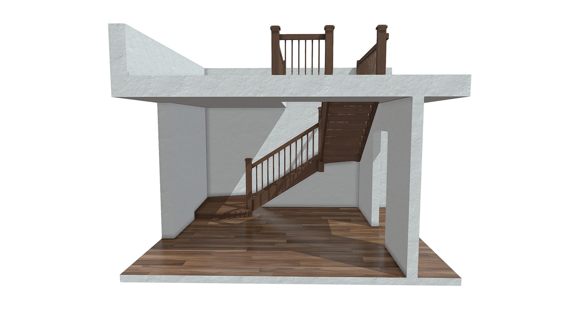 Detailed Description Info:


Model: Wooden Staircase


Media Type: 3D Model 


Geometry: Quads/Tris 


Polygon Count: 3021


Vertice Count: 2514


Textures: Yes 


Materials: Yes 


Rigged: No 


Animated: No 


UV Mapped: Yes 


Unwrapped UV’s: Yes Overlapping


|||||||||||||||||||||||||||||||||||


Staircase is 2.5 meters tall and walls are separated and easy to delete.
