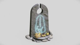 Rune Stone with Secrefice Altar fruit, ruin, rpg, meat, viking, unreal, chicken, atlantis, 4k, rune, scandinavian, altar, fbx, fruits, old, religion, nordic, religious, unity, architecture, asset, game, blender, art, pbr, archaeology, stone, fantasy, magic, secrefice