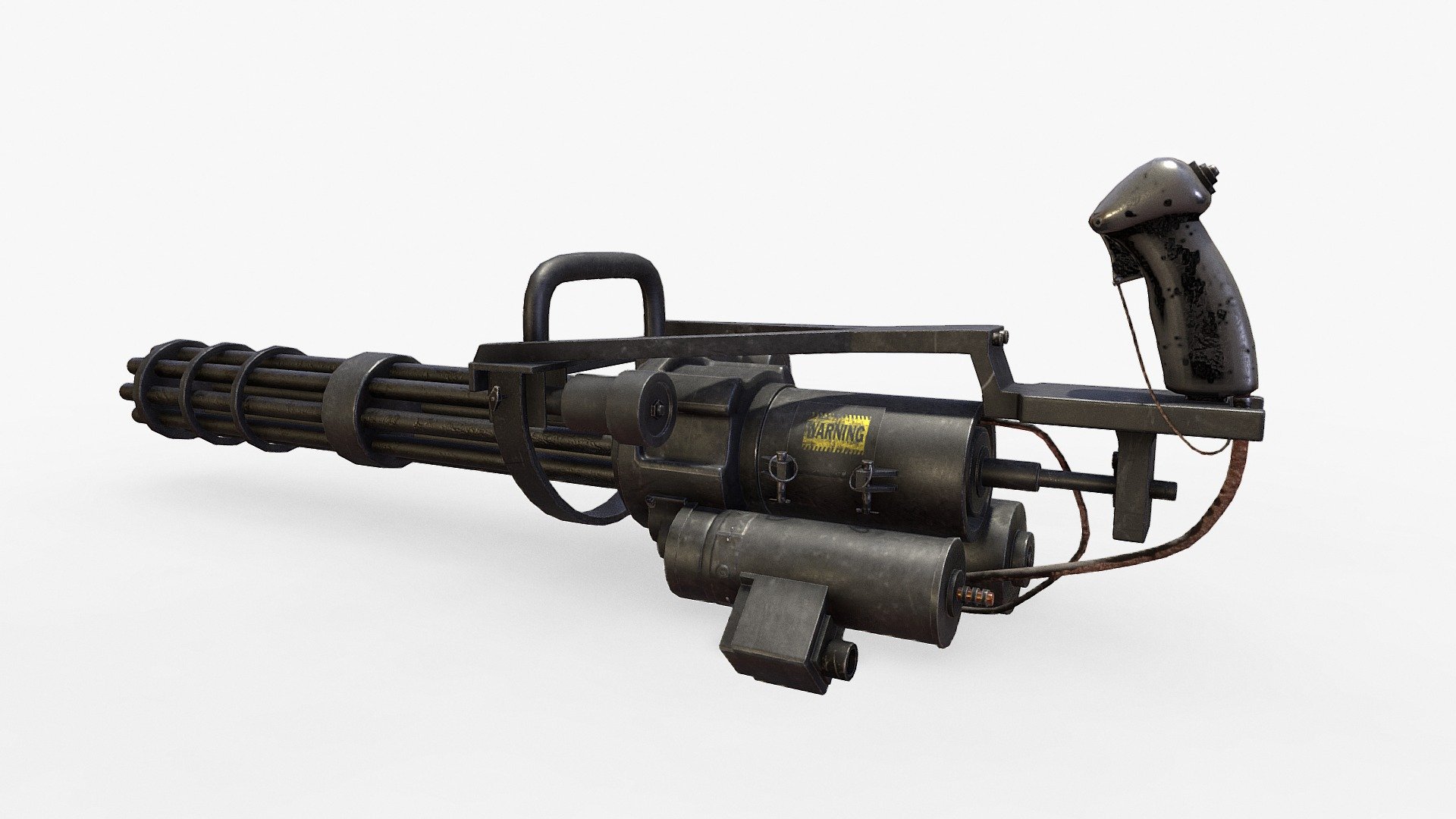 ****This model was updated in substance painter with new uvs and textures created in substance painter. The model can easily be modified with a turbosmooth modifier or decimate the model and keep the uvs for a low poly build.
This model was created in 3ds max and retopologised with a turbosmooth modifier and the uvs was created in 3ds max and then the high poly detail was baked onto the model with substance painter.

The M134 Minigun is a 7.62×51mm NATO six-barrel rotary machine gun with a high, sustained rate of fire (2,000 to 6,000 rounds per minute). It features a Gatling-style rotating barrel assembly with an external power source, normally an electric motor.

Please leave a like and subscribe for more models coming soon.