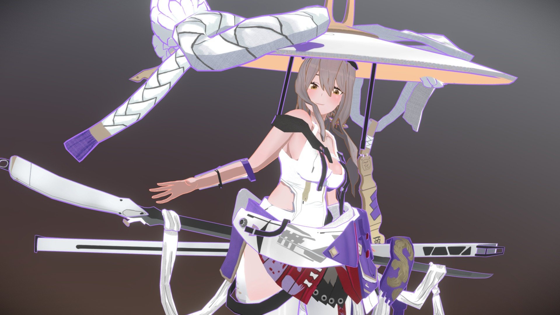 Hello, this is a 3D fanart of my favorite character in Nikke: Goddess of Victory, Hope you like it!

A wandering swordswoman from Pioneer. With no one place to call home, she walks the land alone, seeking to reclaim the land from the Raptures one cut at a time. As a result of wandering by herself for the most part, she's become very adept in foraging and crafting sustenance on the surface.