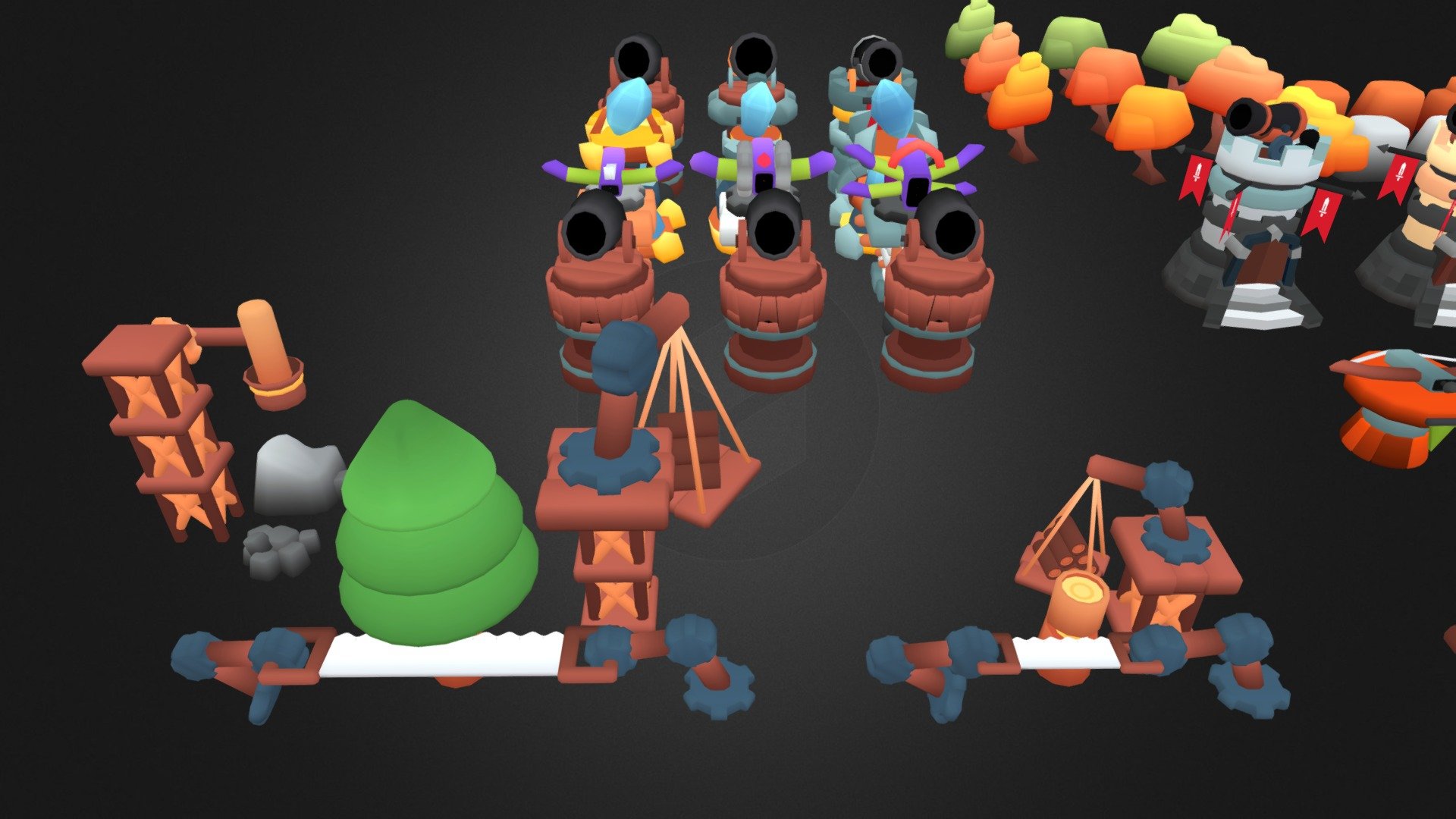 Tower Defense Pack with animated objects