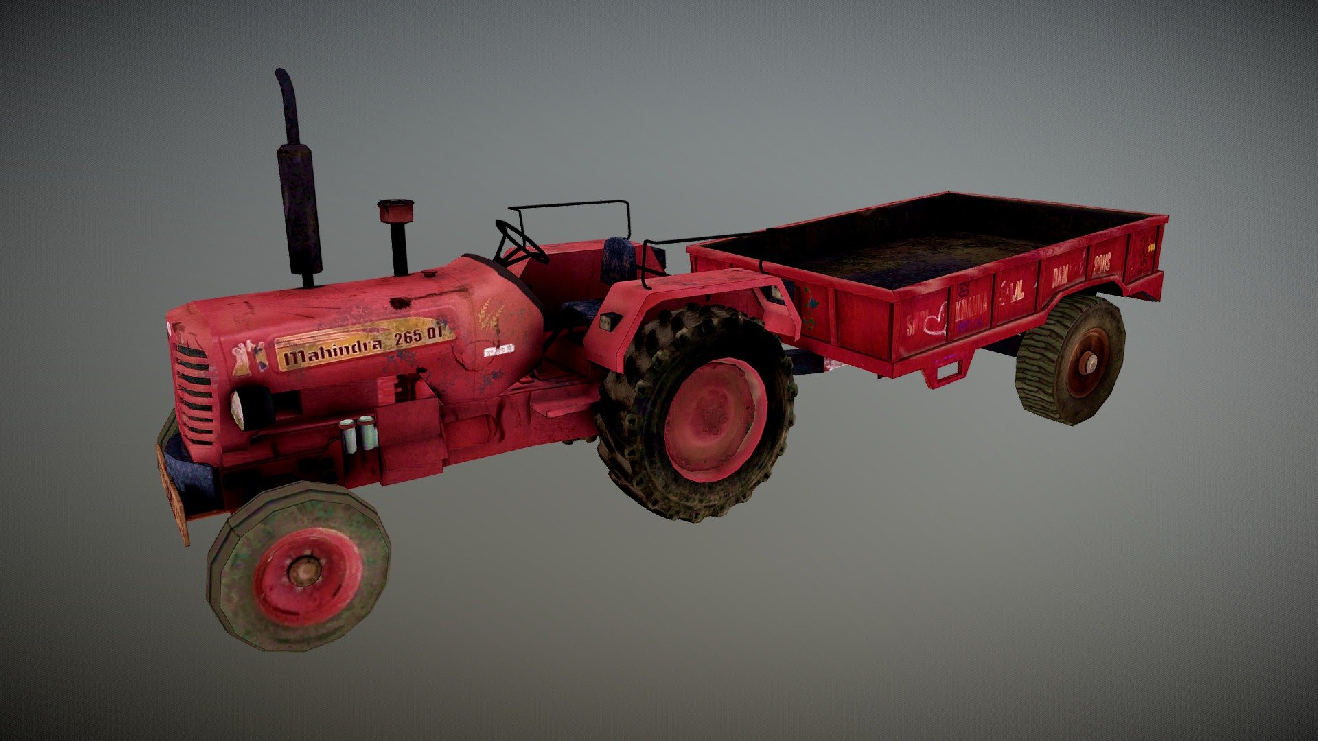 WATCH = https://youtu.be/HcVL6ZjDNVI

A very detailed and old farm tractor.
The paint looks old and it has got rust all around. It has been exposed to a lot of dirt and mud.

Old Farm Tractor 3d Model

PACKAGE INCLUDE




High quality polygonal model, correctly scaled for an accurate representation of the original object.

Model is built to real-world scale.

Many different format like blender, fbx, obj, iclone, dae

No additional plugin is needed to open the model.

3d print ready in different poses

Separate Loopable Animations

Ready for animation

High Quality materials and textures

Triangles = 18088

Vertices = 9600

Edges = 27566

Faces = 18088
