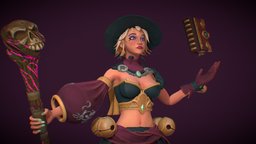 Sybil purplish firstborn of light - Game Ready medieval, magical, sorceress, younggirl, animation, fantasy, magic