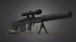 VSSK / VKS Vykhlop - Silinced sniper rifle rifle, russian, vks, vssk, sniper-rifle, fsb, weapon, lowpoly, military, gun, vykhlop