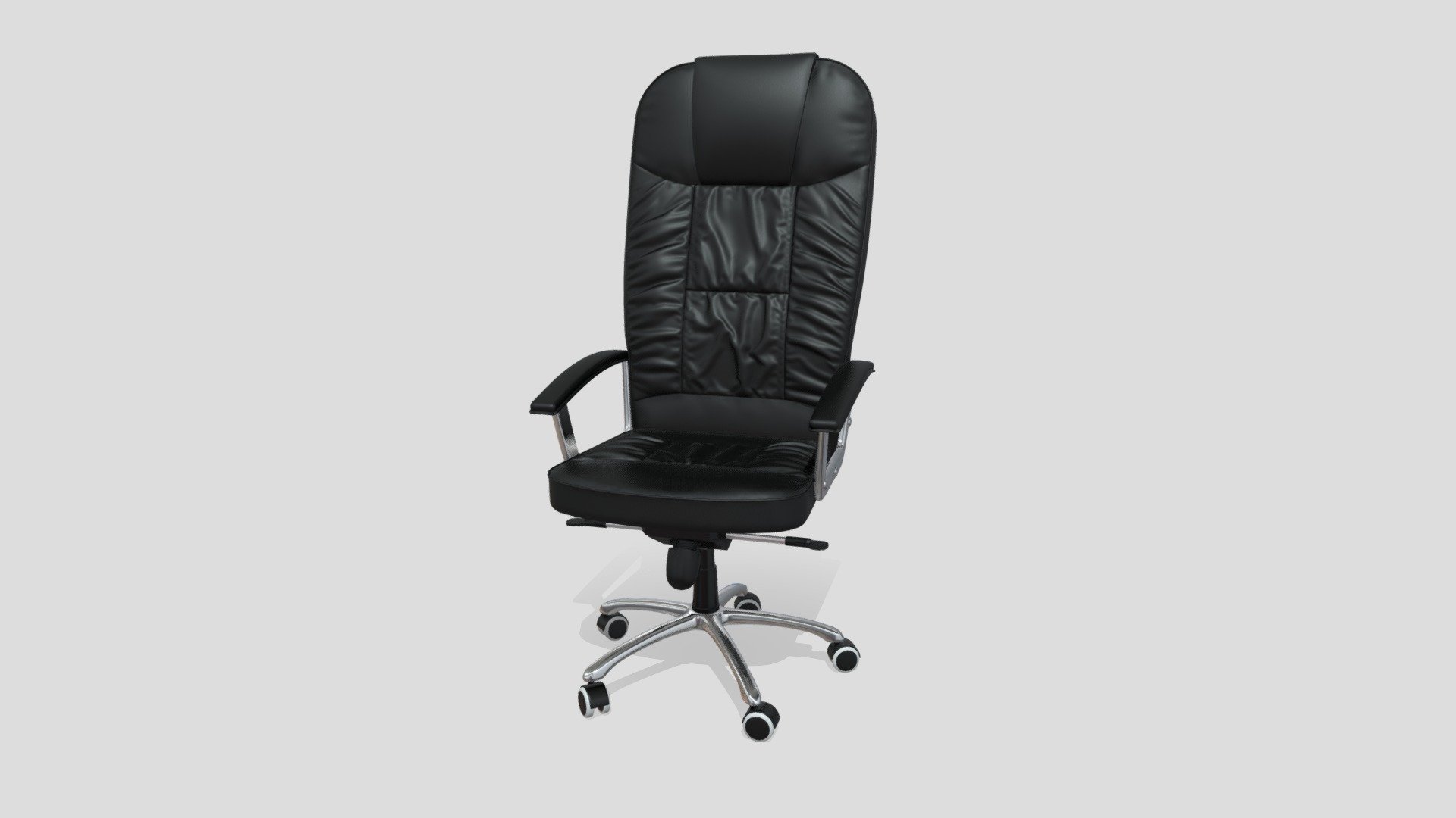 Tall backrest leather office armchair on castor wheels.

Modeled using Blender and Marvelous Designer.